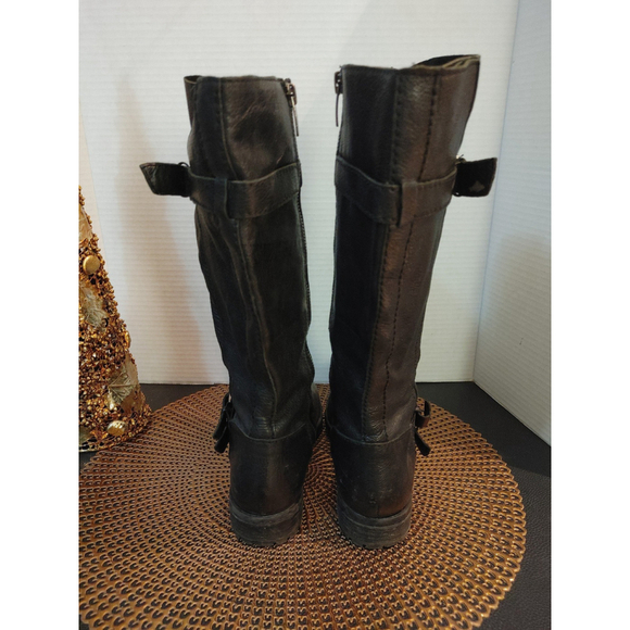 Enzo Angiolini Eastern Tall Moto Harness Leather Boots Size 6 - Picture 6 of 8